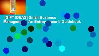 [GIFT IDEAS] Small Business Management: An Entrepreneur's Guidebook