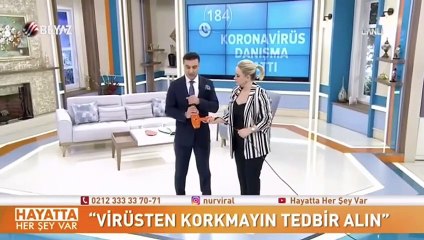 Canlı yayında saç kurutma makinesiyle koronavirüsten korunma yöntemi