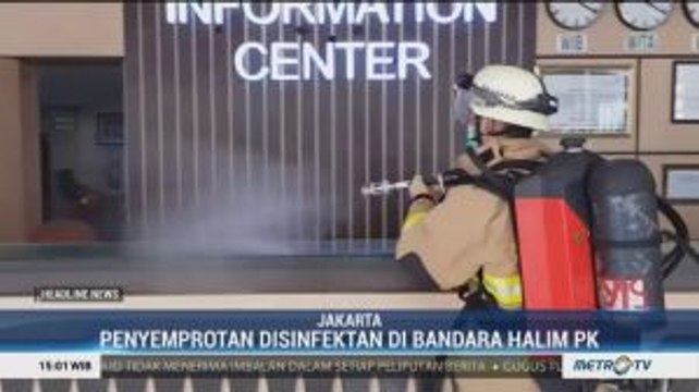 Bandara Halim PK Lakukan Penyemprotan Disinfektan