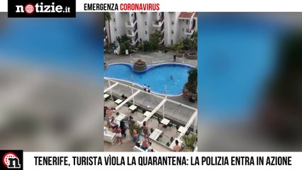 Download Video: Coronavirus, scappa dalla quarantena per fare bagno in piscina a Tenerife: arrestata | Notizie.it