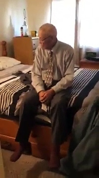 Elderly Man Jumps in Excitement After Getting New Mattress a