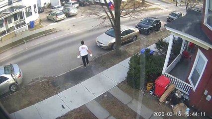 CCTV captures bizarre moment man drenches himself in milk 'for TikTok video'