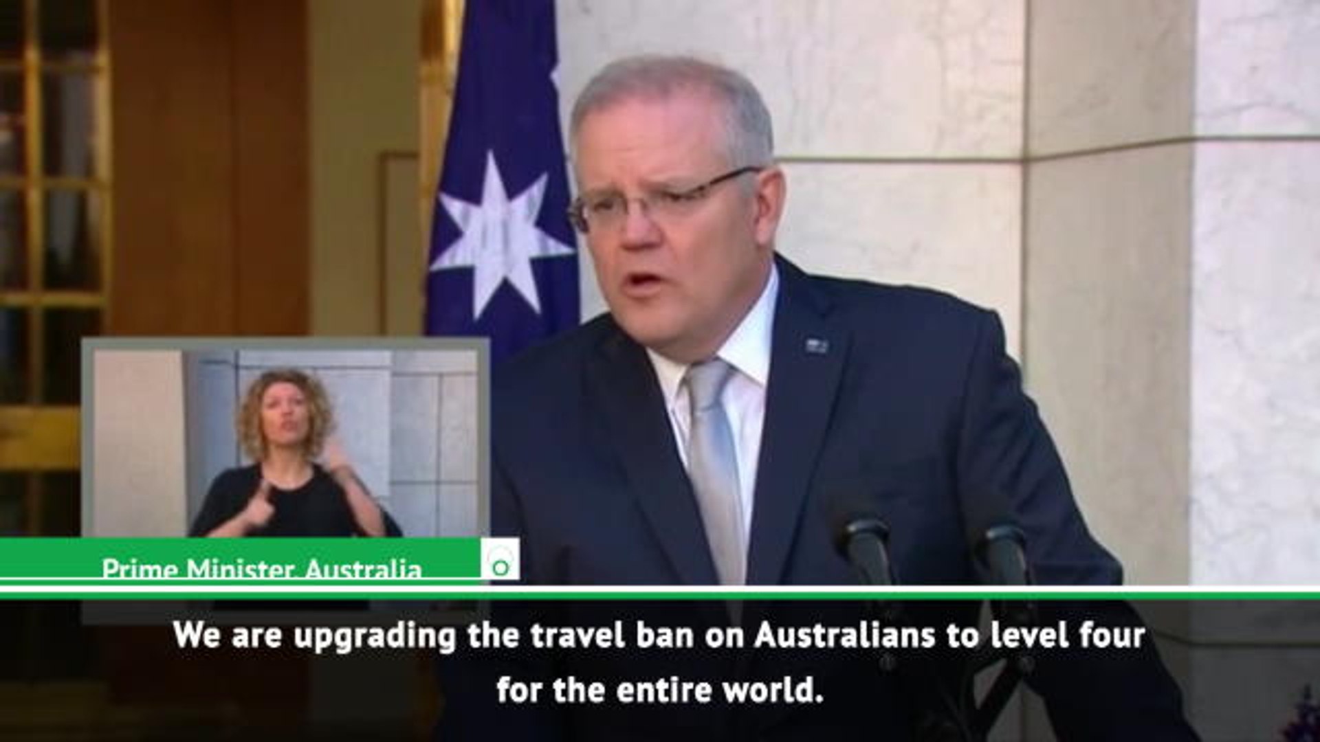 Australian Prime Minister announces travel ban