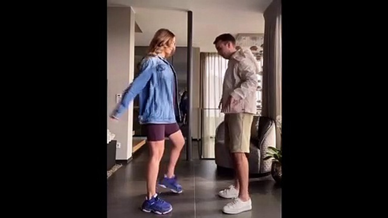 Football - Mario Gotze dance with his wife