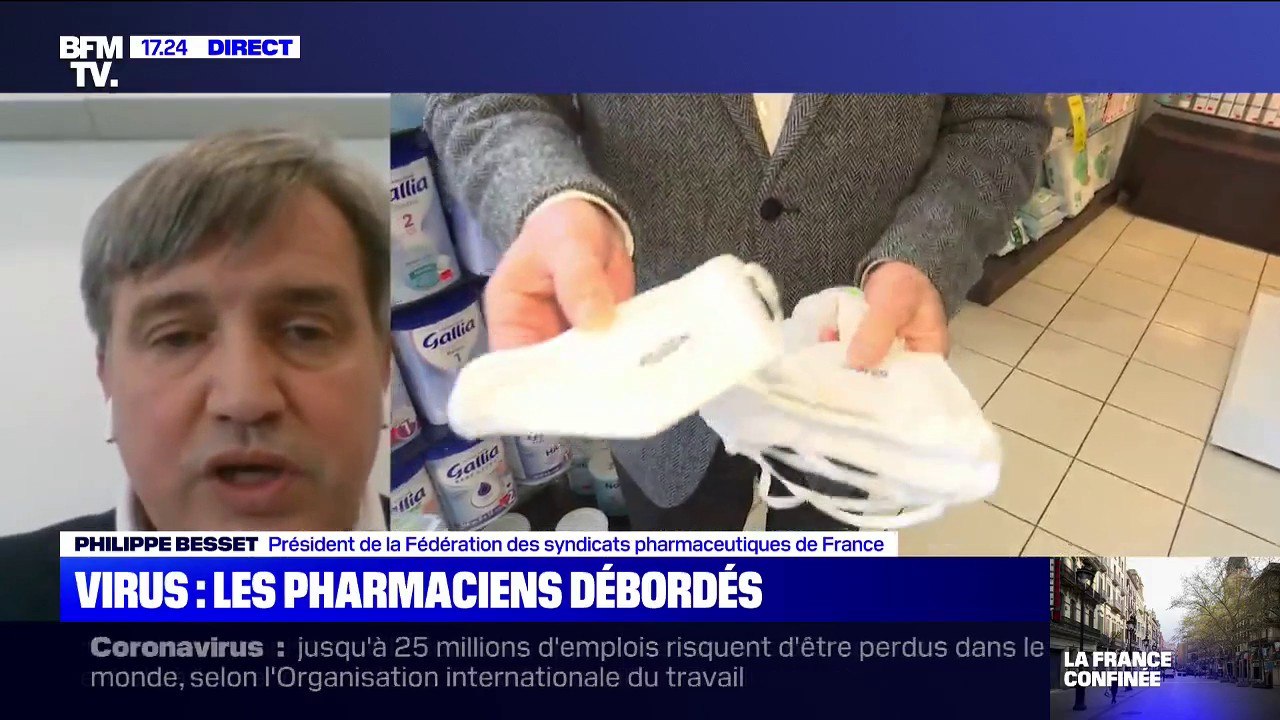 Pénurie de masques: "Les soignants ont besoin de vérité" Président de la Fédération des syndicats pharmaceutiques
