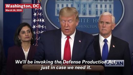 Trump Invokes Defense Production Act, Confirms Sending 2 Hospital Ships To NYC And West Coast