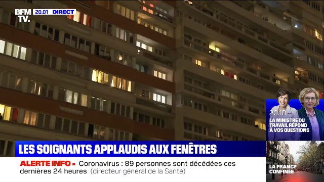 Coronavirus: les soignants applaudis aux fenêtres