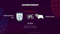 Previa partido entre Preston North End y Derby County  Jornada 40 Championship