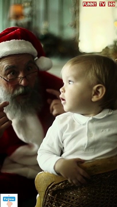santa claus and happy boy
