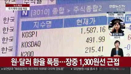 코스피, 장중 1,500 붕괴…환율은 폭등