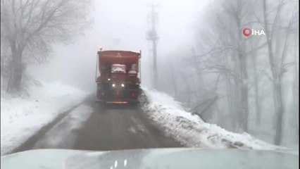 Kocaeli'nin yüksek kesimlerinde kar yağışı devam ediyor