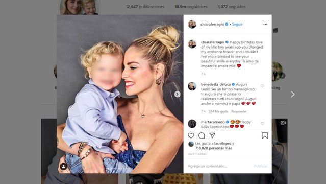 El hijo de Chiara Ferragni y Fedez cumple dos años, ¡Felicidades!