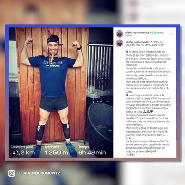 Il réussi à courir un marathon sur son balcon en plein confinement