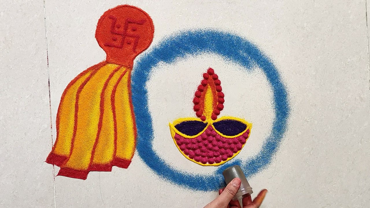 Super Easy and Beautiful Gudi Padwa Rangoli  जो आप भी बना लेंगे |Gudi Padwa Muggulu