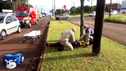 Ciclista fica ferido após ser atingido por carro