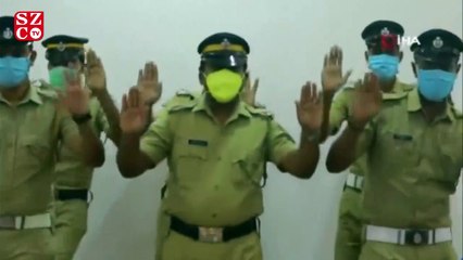 Hint polisinden koronavirüse karşı el yıkama dansı