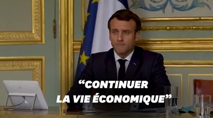 Coronavirus: Macron exhorte les salariés et les entreprises à poursuivre l’activité
