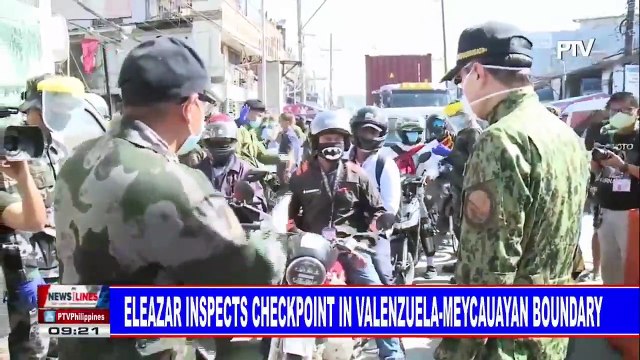 Eleazar inspects checkpoin in Valenzuela-Meycauayan boundary