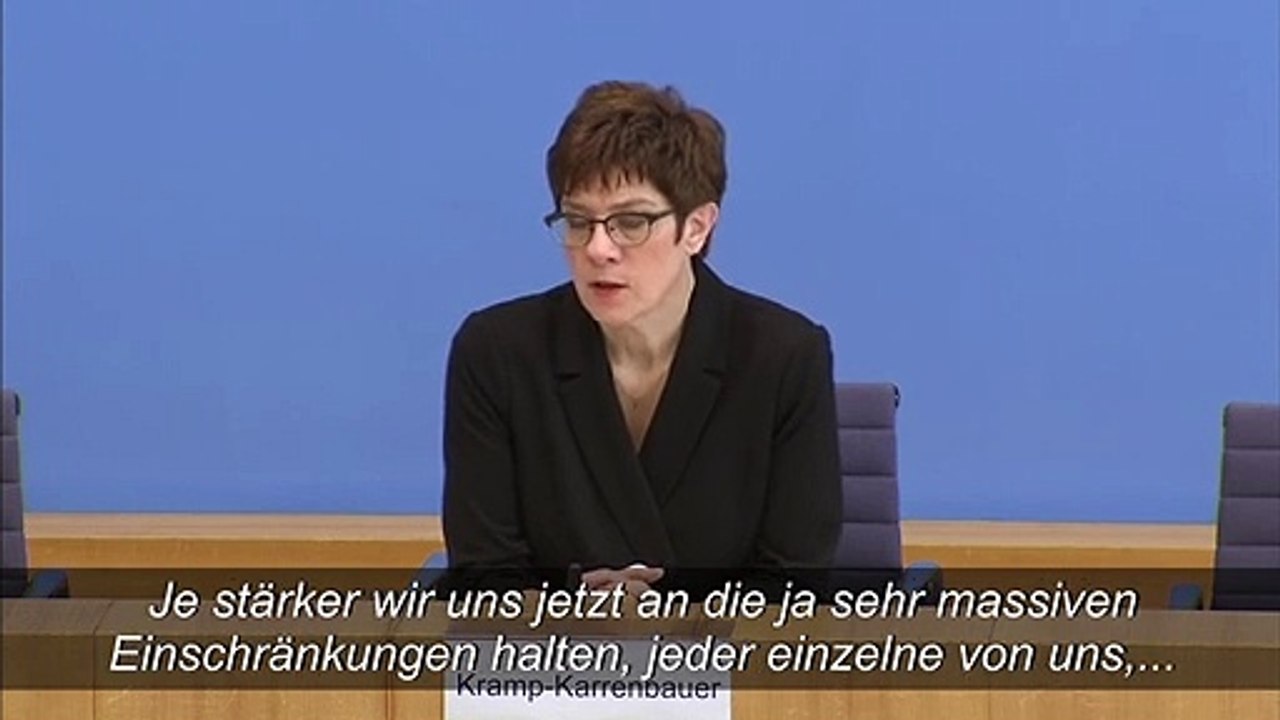 AKK: 'Wer keine Ausgangssperre will, muss Disziplin wahren'