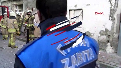 Fatih'te 2 katlı binada kısmi çökme! Bir kadın enkaz altında