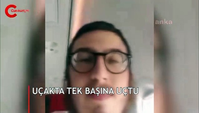 Uçakta tek başına uçtu... O anları kaydetti