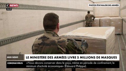 Coronavirus : l'armée a livré 5 millions de masques