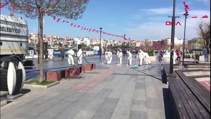 Çanakkale'de kordon boyu dezenfekte edildi