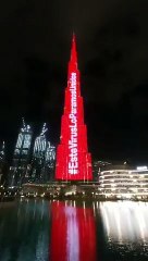 El edificio más grande del mundo se tiñe con los colores de la bandera de España para rendir homenaje a los profesionales sanitarios