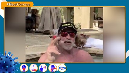 arnold புகைபிடித்தபடி ஜாலியாக கொரோனா வில் இருந்து தள்ளியே இருக்கேன்