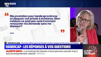 Handicap: selon Sophie Cluzel, des mesures ont été prises pour que "les ruptures (de prestations) n'interviennent pas" pendant le confinement