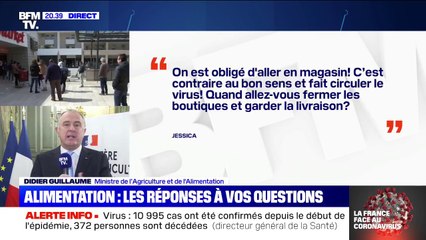 Pour Didier Guillaume, "il n'y a pas de risque" à aller faire ses courses "si on respecte les gestes barrière"