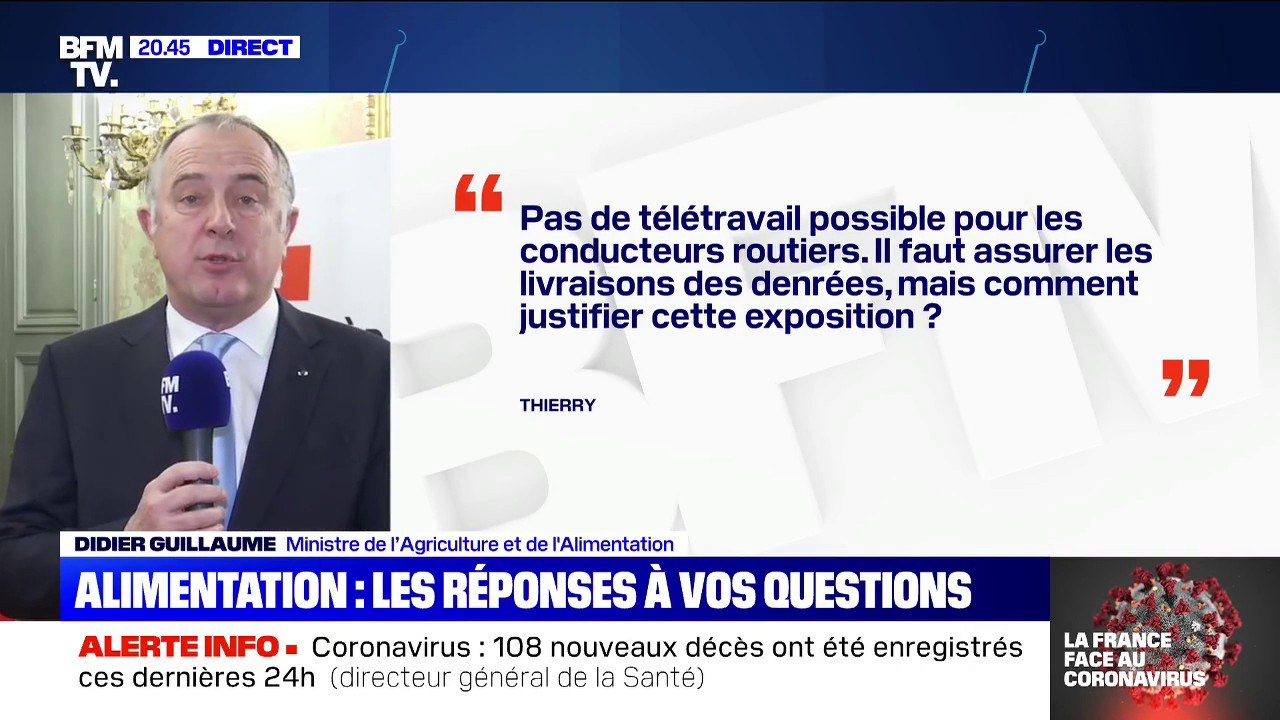 Pour Didier Guillaume, les chauffeurs routiers doivent faire "très attention" aux contacts qu'ils peuvent avoir