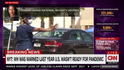 Susan Rice says she flagged the concern of a pandemic to Gen. Michael Flynn in a 12-hour briefing when Trump took over