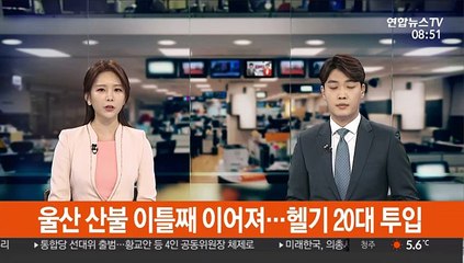 울산 산불 이틀째 이어져…헬기 20대 투입