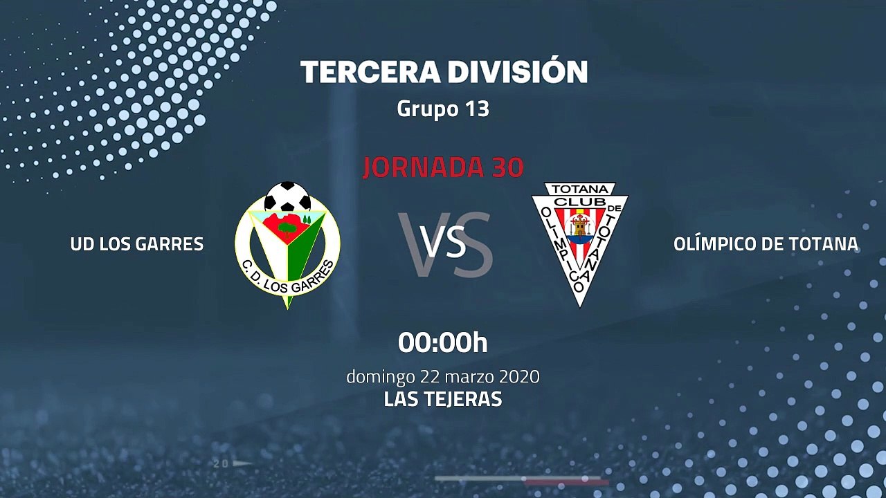 Previa partido entre UD Los Garres y Olímpico De Totana Jornada 30 Tercera División