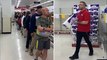 AUSTRALIA: Shoppers at Coles line up for toilet paper