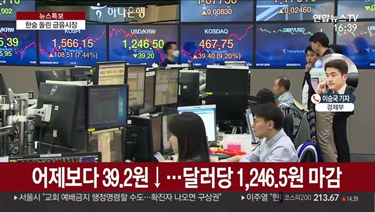 한미 통화스와프에 원·달러 환율 급락…코스피 급반등