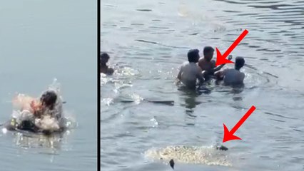 पानी में मगरमच्छ से भिड़ गई 70 साल की महिला, देखें दिल दहला देने वाला video