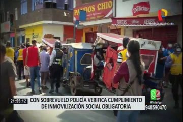 PNP sobrevuela Lima para garantizar el cumplimiento del estado de emergencia