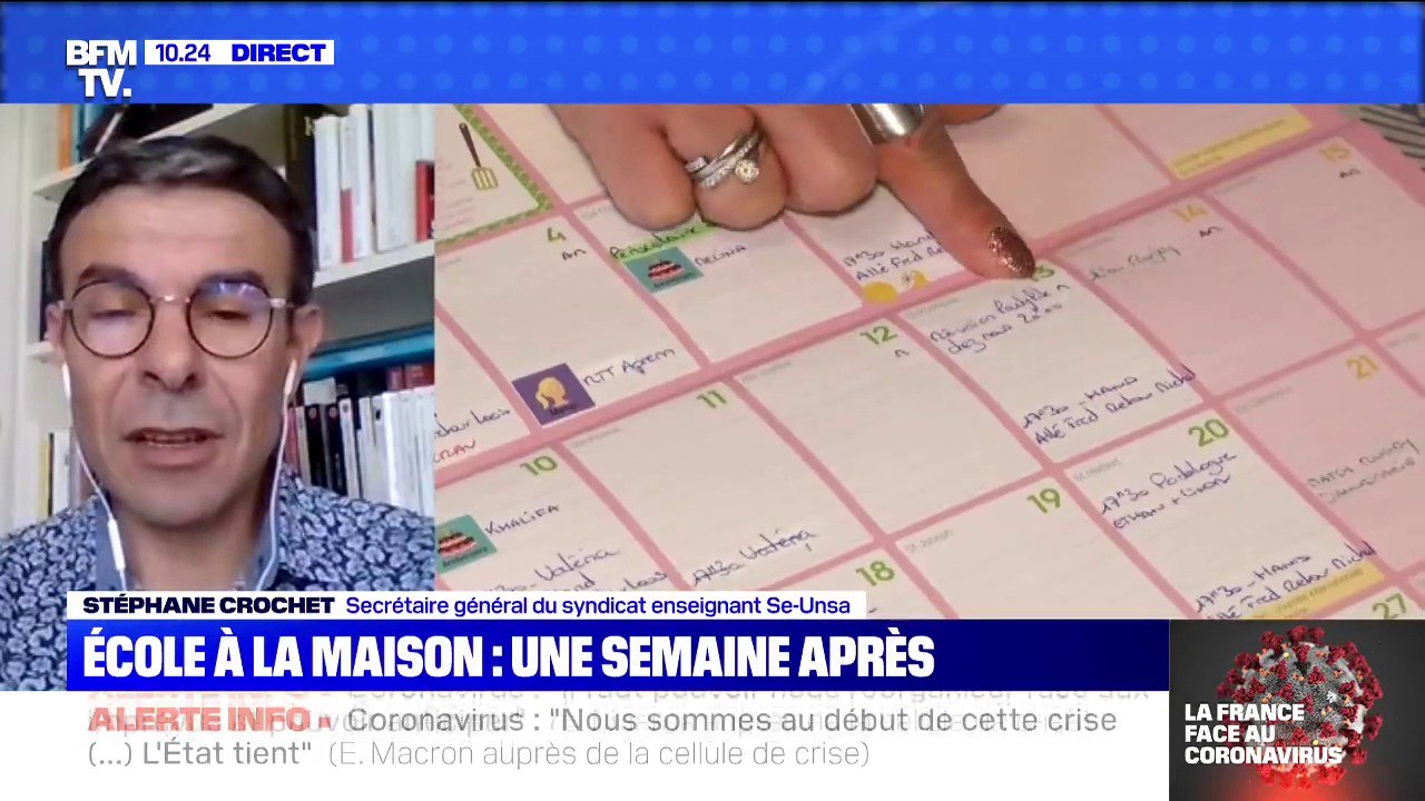 Confinement: "Non, on ne peut pas faire la même chose à la maison que ce que l'on ferait en classe", estime le syndicat enseignant Se-Unsa