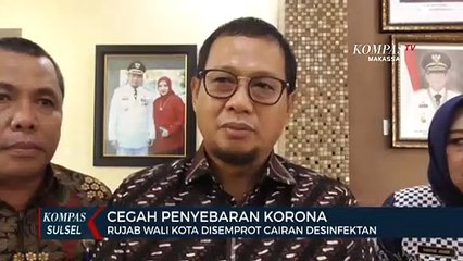 Rujab Walikota Makassar Disemprot Cairan Disinfektan