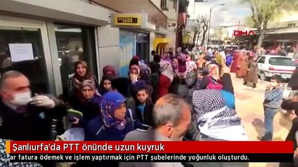 Şanlıurfa'da PTT önünde uzun kuyruk
