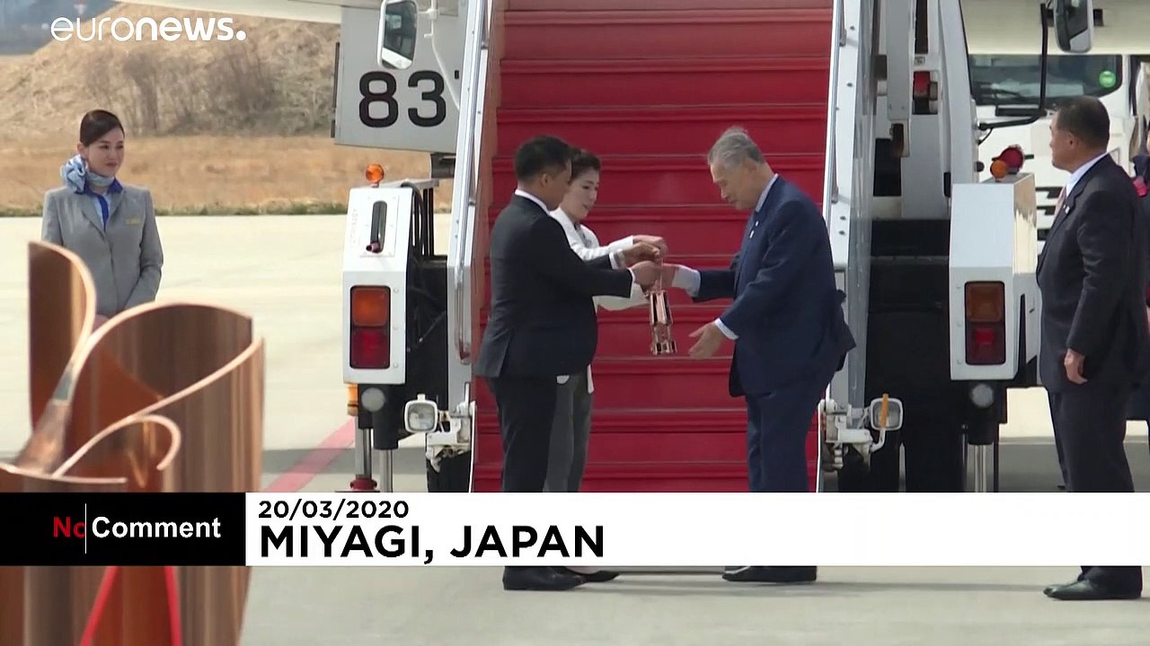 Olympische flamme in japan eingetroffen