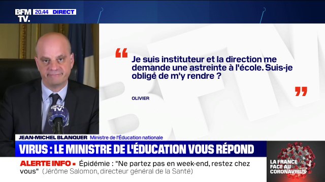 Pour Jean-Michel Blanquer, il y a volontariat suffisant chez les instituteurs pour éviter d'avoir recours à l'astreinte