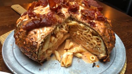 This Chicken Parm Pizza Is Stuffed With Penne Vodka And Weighs 7 Pounds