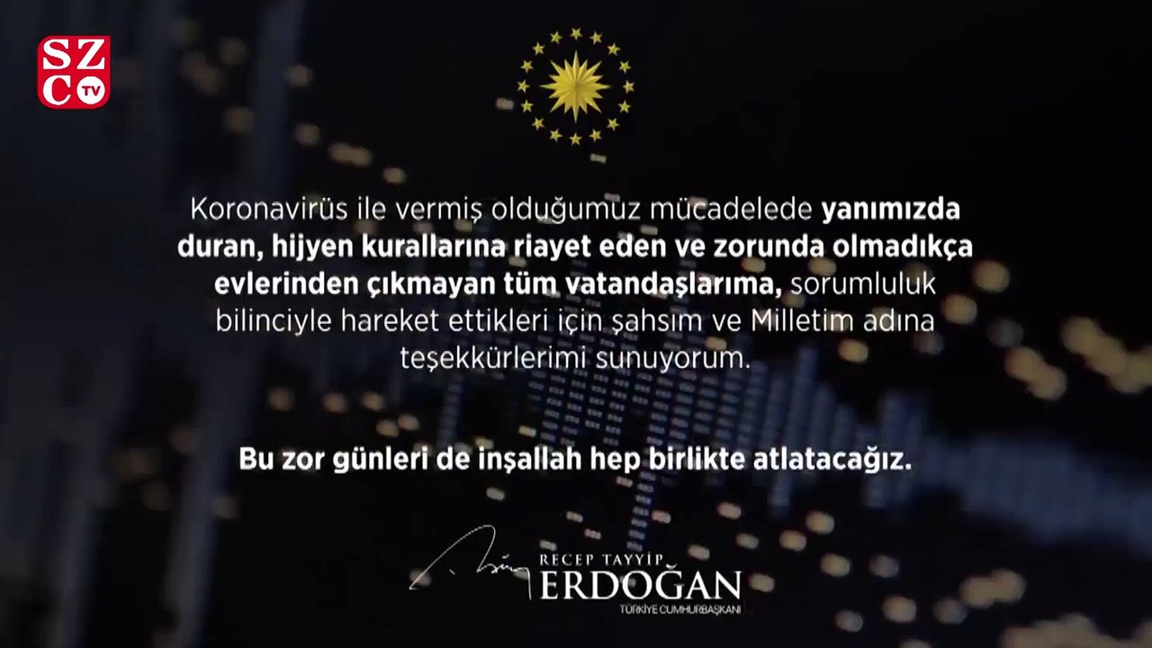 Cumhurbaşkanı Erdoğan’dan corona virüsü mesajı