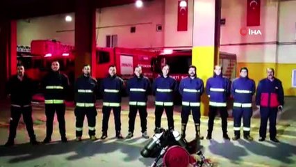 Vanlı itfaiyecilerden sağlık çalışanlarına alkışlı destek