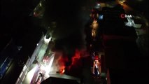 Esenyurt'taki fabrika yangını havadan görüntülendi
