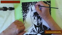 Batman : Inking Part 2/3 |バットマンを描きました (2/3)
