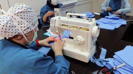Hastane personelinden steril maske üretimi - BOLU